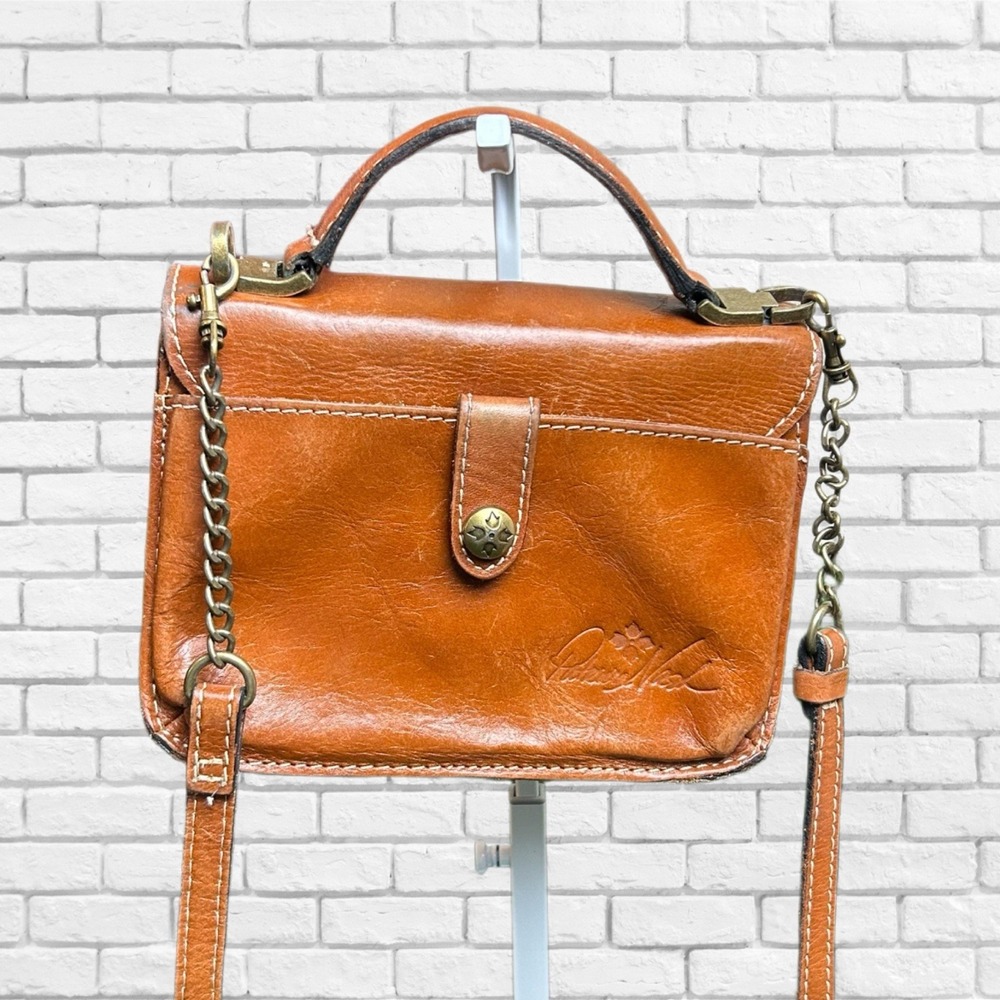 Patricia Nash Tan Distressed Leather Crossbody Bag And‎ Wallet - Picture 3 of 7